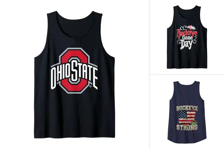 Detailed view of Best Buckeyes Game Tank Tops for Bold Team Spirit