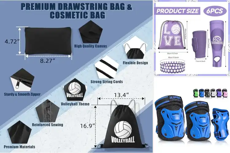 Detailed view of Best Drawstring Bags with Knee Pads Sets
