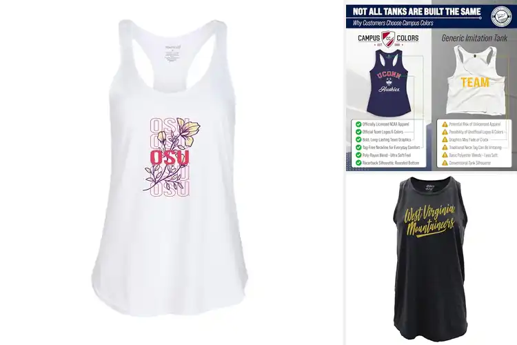 Detailed view of Best Licensed NCAA Tank Tops