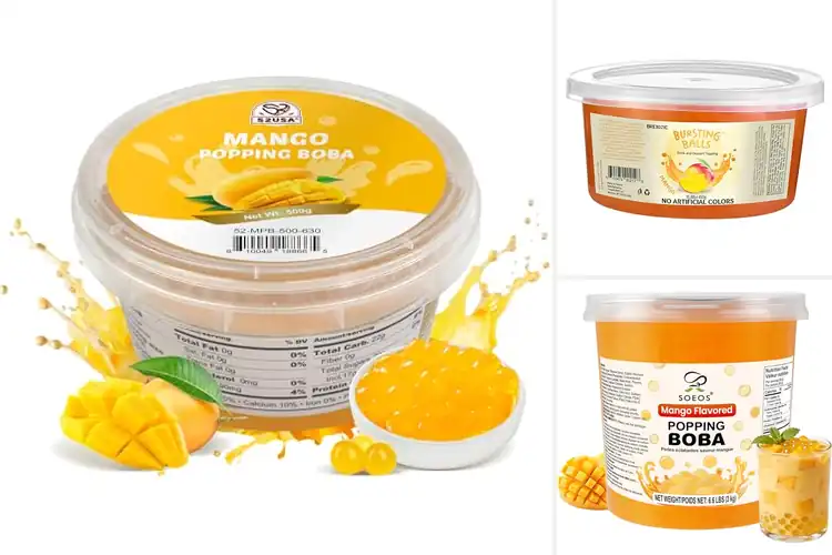 Detailed view of Best Mango Popping Bobas : Tropical Burst in Every Sip