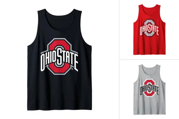 Detailed view of Best Officially Licensed Buckeyes Tank Tops
