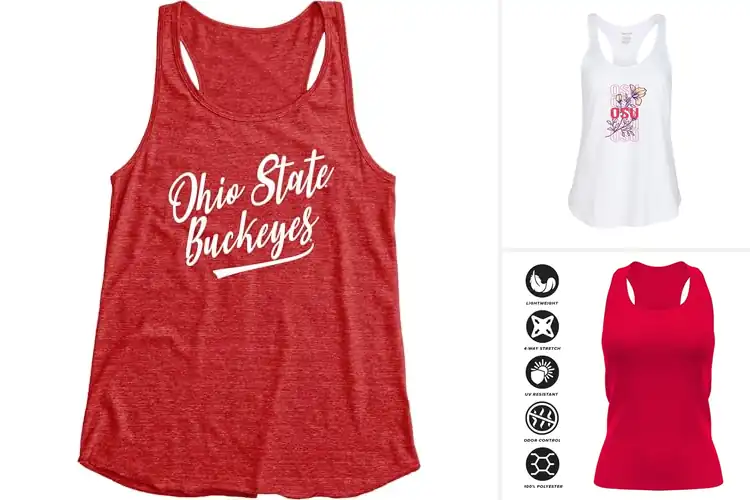 Detailed view of Best Ohio State Women’s Fan Tank Tops
